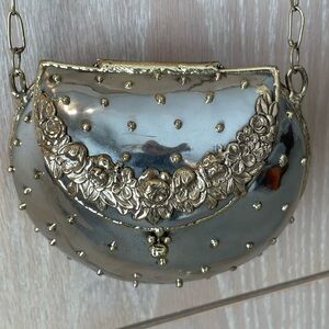 Metal Gold and Silver Crossbody Bag